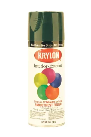 Special Offer KRYLON 2001 12 oz. Size Interior/Exterior Industrial Maintenance Paint and Primer - Hunter Green Color, Tough High-Gloss Finish