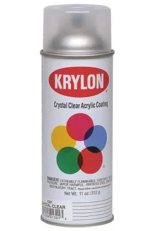 Professional Grade KRYLON 1301 12 oz. Size Interior/Exterior Industrial Maintenance Paint and Primer - Clear Acrylic Color, Tough High-Gloss Finish