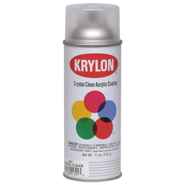 Professional Grade KRYLON 1301 12 oz. Size Interior/Exterior Industrial Maintenance Paint and Primer - Clear Acrylic Color, Tough High-Gloss Finish
