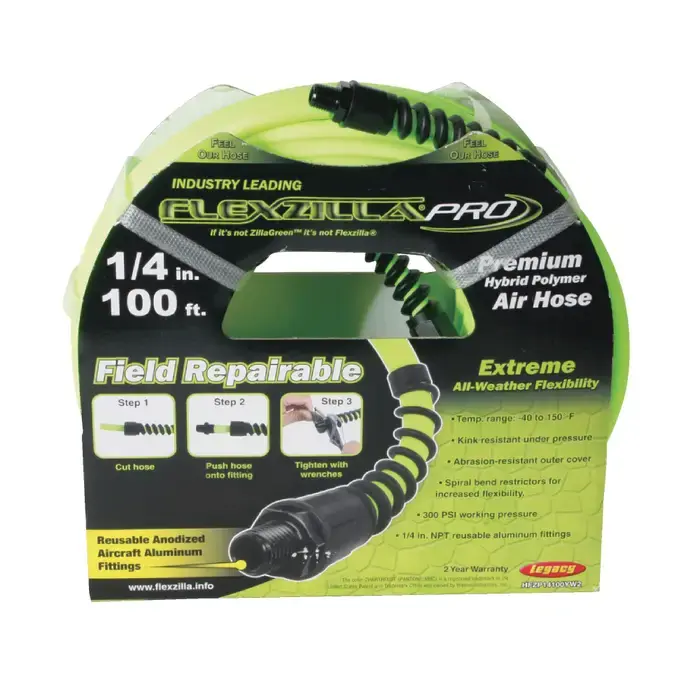 LEGACY HFZP38100YW2 1/4" NPT Hose Size, 100‘ Hose Length, 300 PSI Max. Pressure Rating Air Hose Top Pick