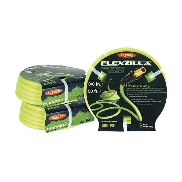 Top Rated LEGACY HFZ3850YW2 1/4" NPT Hose Size, 50‘ Hose Length, 300 PSI Max. Pressure Rating Air Hose