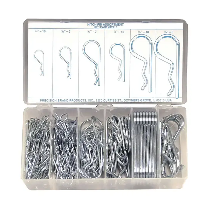 Professional Grade PRECISION BRAND 12915 1/16" 18 to 3/16" 6 Size Range, 150 Piece Hitch Pin Assortment Set