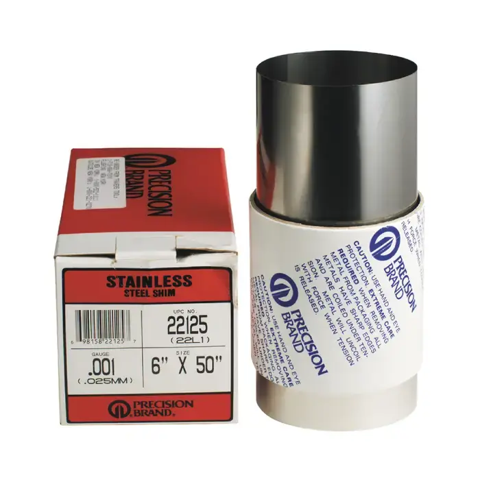 New Arrival PRECISION BRAND L-1 .001" Thick, 6" Width, 300 Stainless Steel Metal Shim Stock