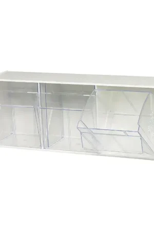 One Day Deal QUANTUM STORAGE SYSTEMS QTB 303 Clear Tip Out Bins Type, White Color, Plastic Material Storage Bin
