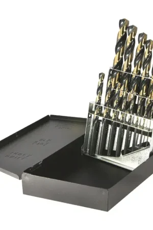 Low Price DRILLCO 400N15 1/16" to 1/2" by 32nds 135° Black & Bronze High Speed Steel Jobbers Length Drill Set
