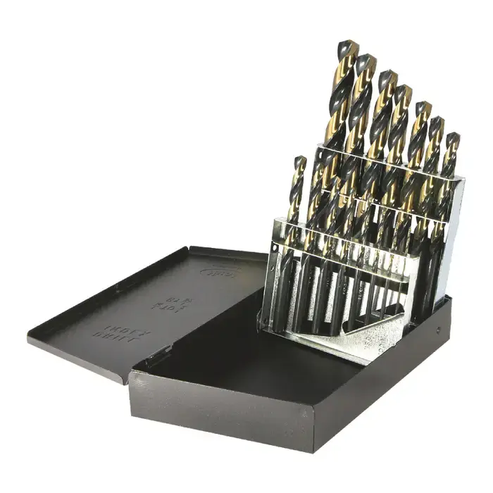 Low Price DRILLCO 400N15 1/16" to 1/2" by 32nds 135° Black & Bronze High Speed Steel Jobbers Length Drill Set