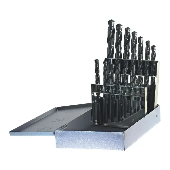 DRILLCO 400HD15 1/16" to 1/2" by 32nds 135° Black Oxide High Speed Steel Jobbers Length Drill Set Big Sale