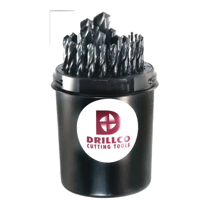 Order Now DRILLCO 200AW29 1/16" to 1/2" by 64ths 118° Black Oxide High Speed Steel Jobbers Length Drill Set