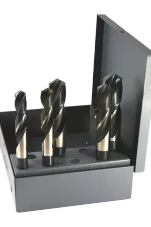 DRILLCO 1000F5 9/16" to 1" by 8ths 118° High Speed Steel Reduced Shank Drill Set Fast Shipping