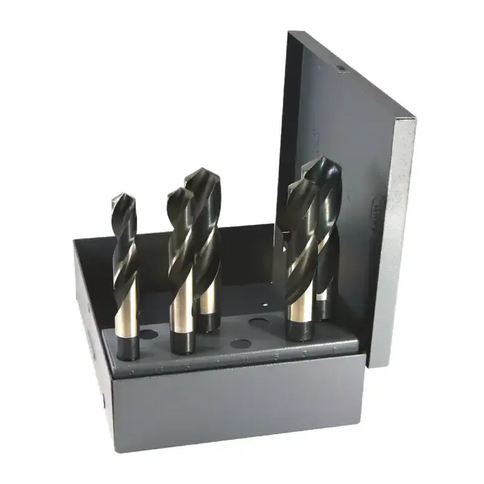 DRILLCO 1000F5 9/16" to 1" by 8ths 118° High Speed Steel Reduced Shank Drill Set Fast Shipping