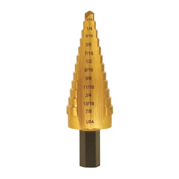 Buy Online UNIBIT 4T 12 Hole Sizes, 3/16" to 7/8" by 1/16ths Hole Diam. Step Drill