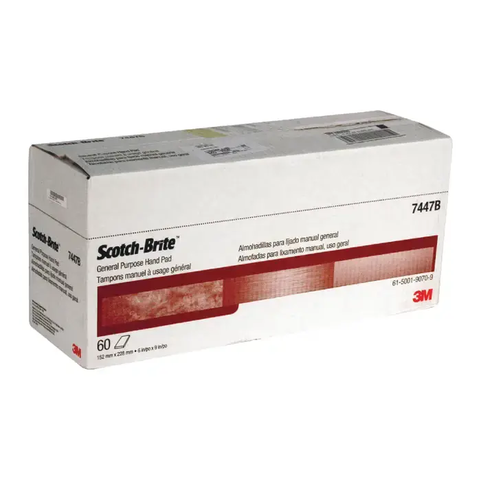 Must Have 3M 7000027560 Aluminum Oxide Non-Woven Handpad - 6" x 9", Very Fine Grade, Maroon