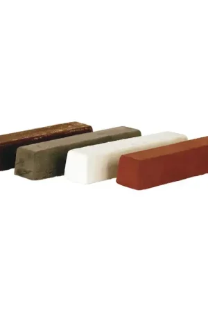 Crafted TTC PRODUCTION USA MADE 75-4C 4 oz. Set of 4 (Emery Cake, Tripoli, White Rouge & Red Rouge) Polishing Brick / Stick Compound - Coarse, Medium, Fine Grade, Bar Shape, 1-3/16" x 5"