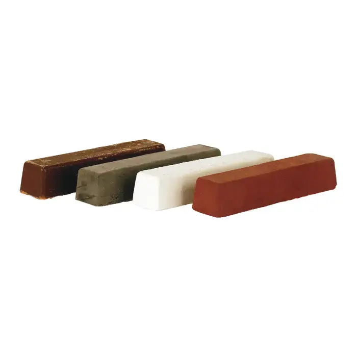 Crafted TTC PRODUCTION USA MADE 75-4C 4 oz. Set of 4 (Emery Cake, Tripoli, White Rouge & Red Rouge) Polishing Brick / Stick Compound - Coarse, Medium, Fine Grade, Bar Shape, 1-3/16" x 5"