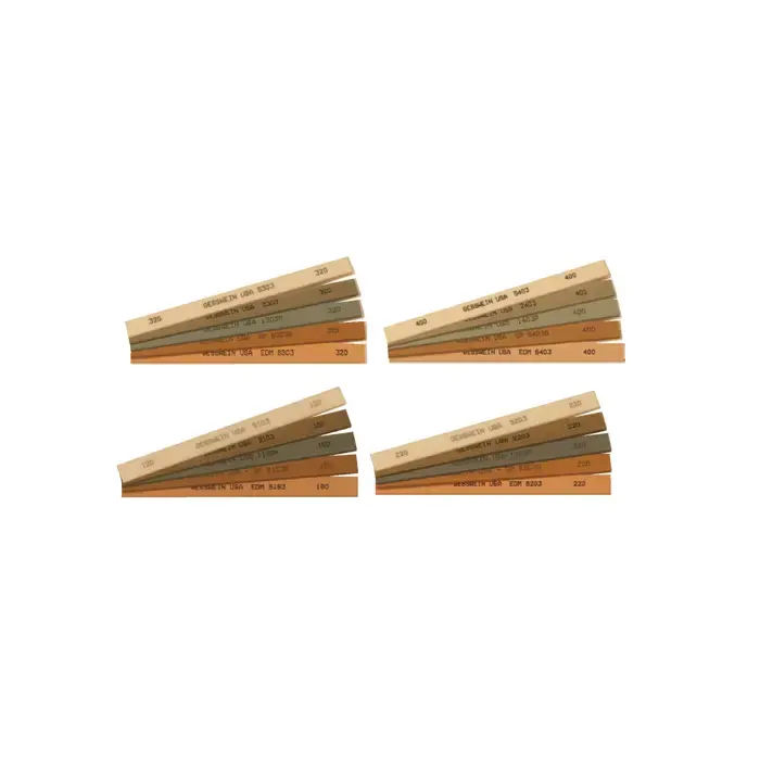 GESSWEIN 405-2035 Aluminum Oxide (EDM), White Aluminum Oxide (Oil-Treated & GP), Aluminum Oxide (Diemaker) And Premium Silicon Carbide (Moldmaker Plus) Bonded Polishing Stone - 1/4" x 6" 120-400 Grit, Medium to Very Fine Grade Hot Deal