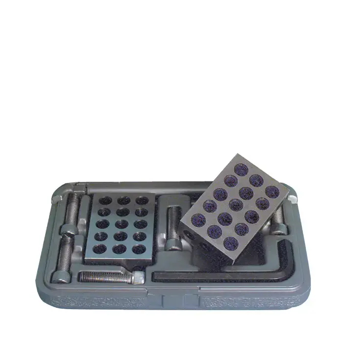 TESA BROWN & SHARPE 599-750-10 1-2-3 Block Set with Bolts, 23 Hole Setup Block Save Now