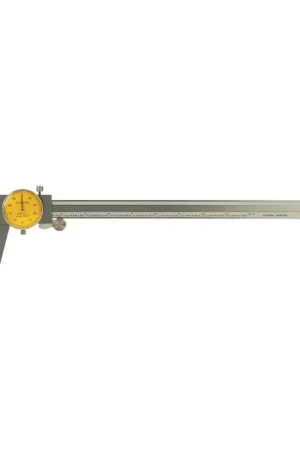 ASIMETO 303-12-1 Dial Caliper, 0 - 12" Range, Yellow Face Premium