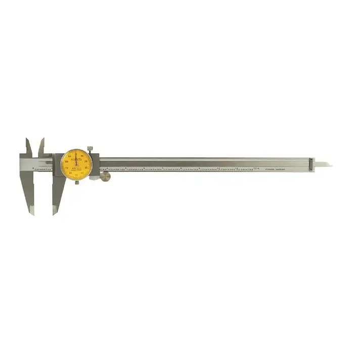 ASIMETO 303-12-1 Dial Caliper, 0 - 12" Range, Yellow Face Premium