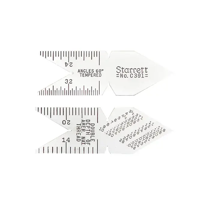 STARRETT C391 60° Center Gage Type, 14ths, 20ths, 24ths and 32nds of an inch Graduation Center Gage Budget