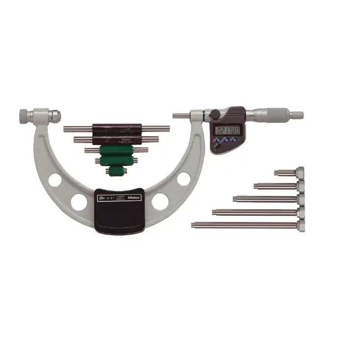 In Demand MITUTOYO 340-351-32 0 - 6" Range, .001" Graduation, Ratchet Stop Thimble Interchangeable Anvil Outside Micrometer