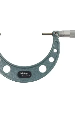MITUTOYO 103-219 4 - 5" (100 - 125mm) Range, .0001" Graduation Flat End Spindle Outside Micrometer Affordable