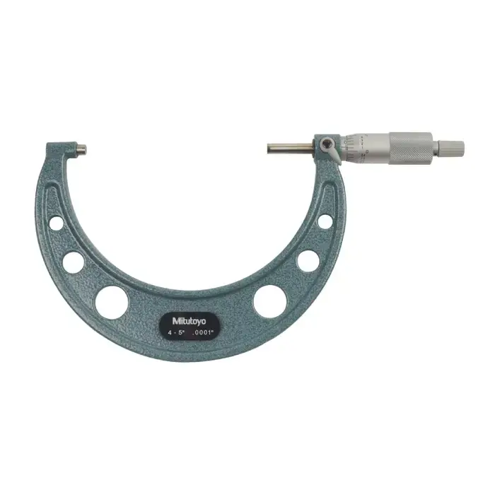 MITUTOYO 103-219 4 - 5" (100 - 125mm) Range, .0001" Graduation Flat End Spindle Outside Micrometer Affordable