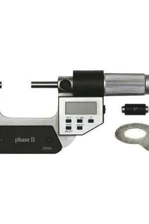Hassle-Free Returns PHASE II 103-002 1 - 2" (25 - 50mm) Range, .0001" Graduation Flat End Spindle Outside Micrometer