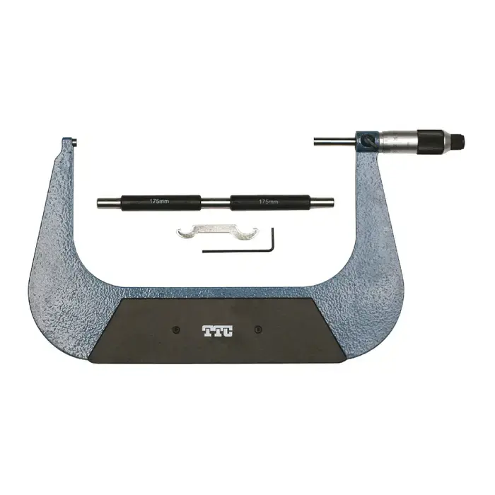 Hot Deal TTC M-132 175 - 200mm Range, .01mm with standard Graduation Flat End Spindle Outside Micrometer