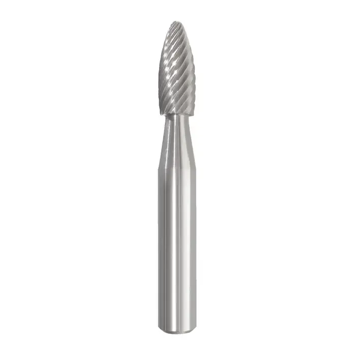 TTC PRODUCTION USA MADE 20-016-001 1/8" Carbide Rotary Bur - Flame, Straight Shank, Best for Steel Next Day Delivery