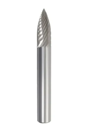 TTC PRODUCTION USA MADE 20-011-001 1/8" Carbide Rotary Bur - Tree-Pointed End, Straight Shank, Best for Steel Popular