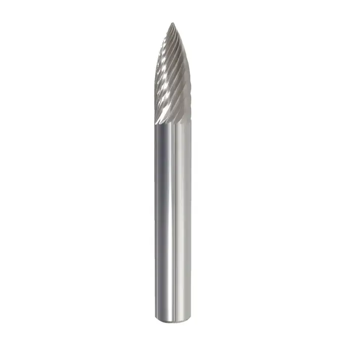 TTC PRODUCTION USA MADE 20-011-001 1/8" Carbide Rotary Bur - Tree-Pointed End, Straight Shank, Best for Steel Popular