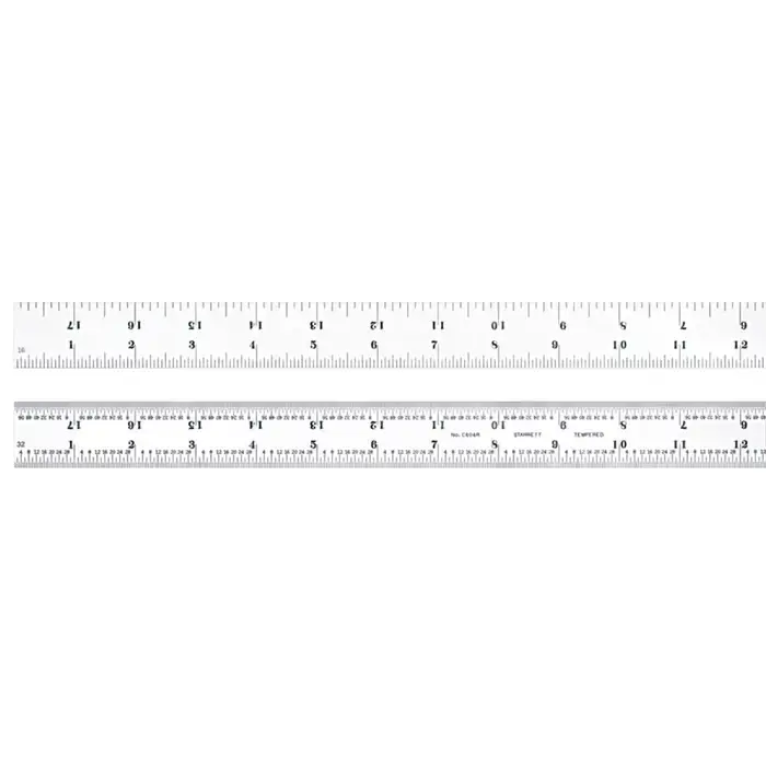 STARRETT C604R-18 18", 4R (8ths, 16ths, 32nds, 64ths) Graduation Rigid Rule One Day Deal