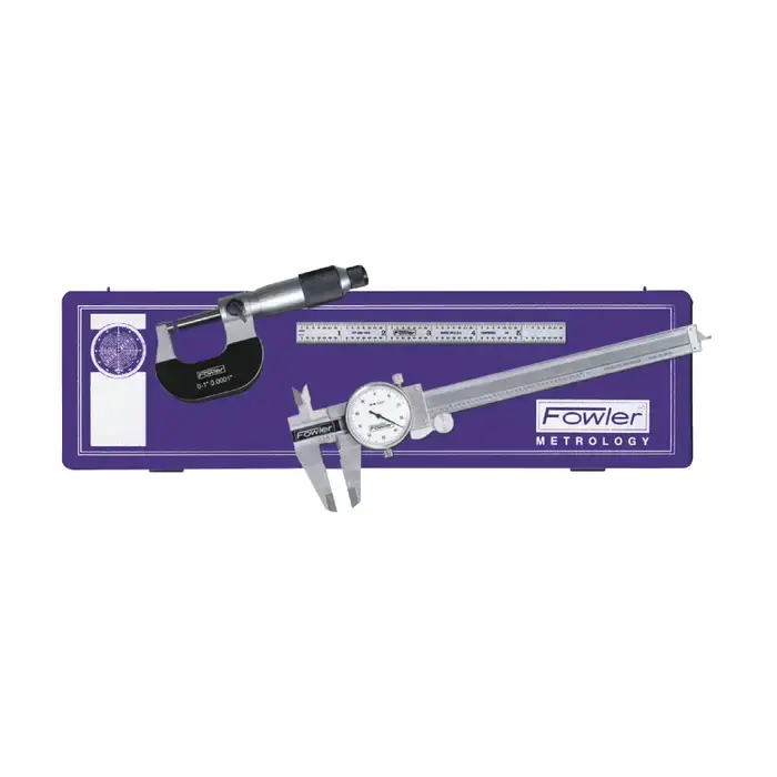 Secure Checkout FOWLER 52-095-007-0 6" Dial Caliper, 1" Micrometer & 6" Ruler Set