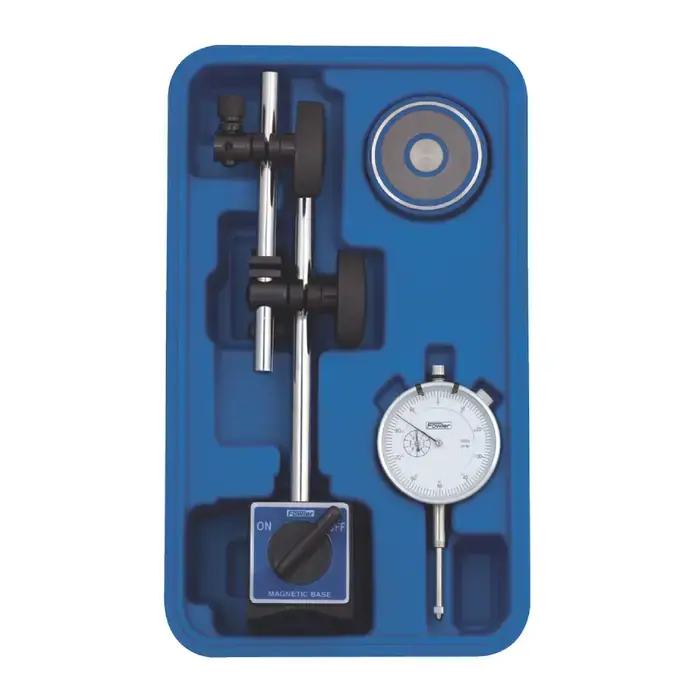 FOWLER 54-585-125-0 Magnetic Base & Dial Indicator Set Includes, .001" Graduation, 0 - 1" Range, 0-100 Reading Indicator & Holder Set Crafted