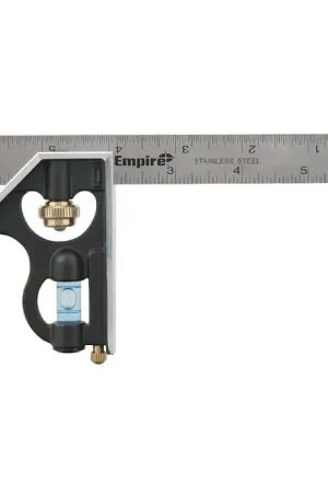 EMPIRE e255 2 Piece, 6" Blade Reversible Head Type Combination Square Set Instant Buy