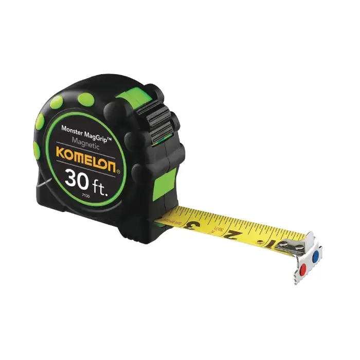 Mega Sale KOMELON 7130 30‘ x 1" Blade Size, Inch Reads, Rubber Case, Manual Measuring Tape