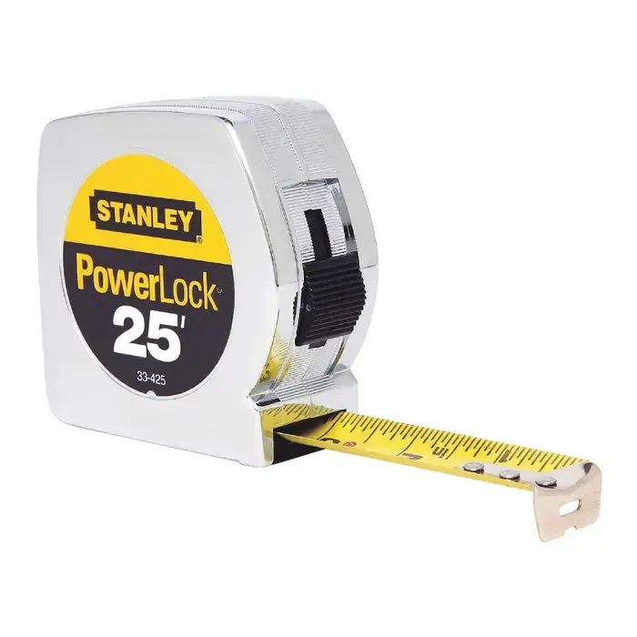 STANLEY 33-425 25‘ x 1" Blade Size, Inch Reads, Chrome Case, Manual Measuring Tape In Demand