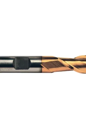 Best Choice WELDON 28227 1/2" Size, 13/16" LOC, 2 Flute, TiN M42 8% Cobalt Square End Mill
