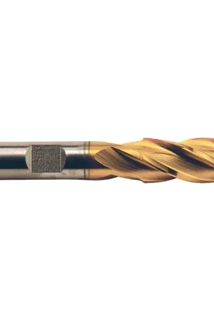 Exclusive Offer TTC PRODUCTION HP 09-305-240 11/16" Size, 1-5/8" LOC, 4 Flute, TiN High Speed Steel Square End Mill