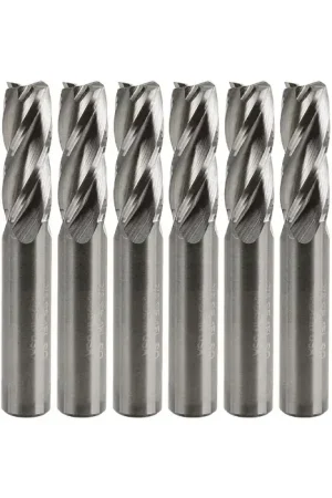 RUSHMORE USA 3/8" Size, 7/8" LOC, 4 Flute, Bright Solid Carbide Finishing End Mill Factory Price