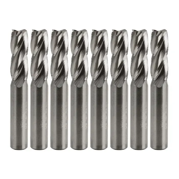 RUSHMORE USA 3/8" Size, 7/8" LOC, 4 Flute, Bright Solid Carbide Finishing End Mill Factory Price