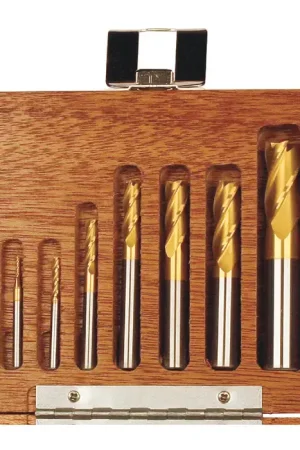 Free Returns RUSHMORE USA 100457 1/16" to 1/2" Size, 4 Flute, Square End Solid Carbide End Mill Set