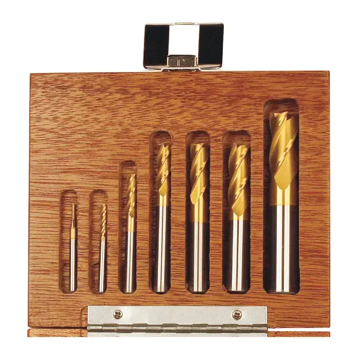 Free Returns RUSHMORE USA 100457 1/16" to 1/2" Size, 4 Flute, Square End Solid Carbide End Mill Set