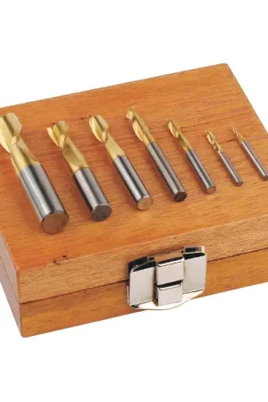 Authentic RUSHMORE USA 100478 1/16" to 1/2" Size, 2 Flute, Square End Solid Carbide End Mill Set