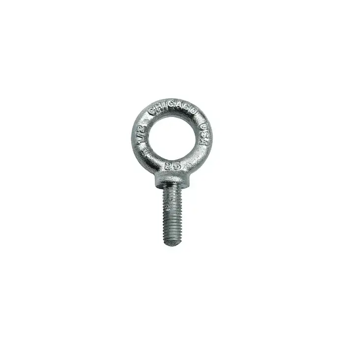 CHICAGO HARDWARE 26161 6 3/8"-16 Thread Size, 1-1/4" Thread Length, Hot Galvanized Shoulder Eye Bolt Express Delivery