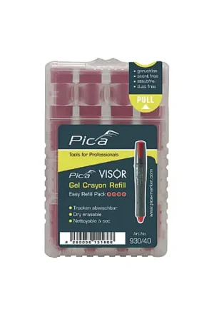 New Arrival PICA 930/40 Solid Gel Crayon Tip Type, Red Color Dry Erase Refill