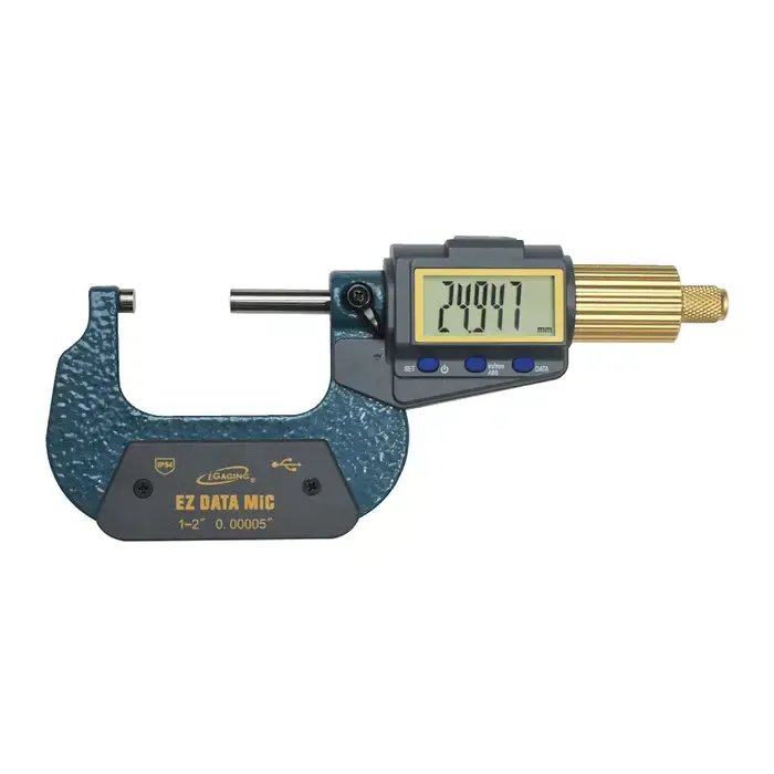 Mega Sale IGAGING 35-054-U02 1 - 2" (25 - 50mm) Range, .00005" (.001mm) Graduation Flat End Spindle Outside Micrometer