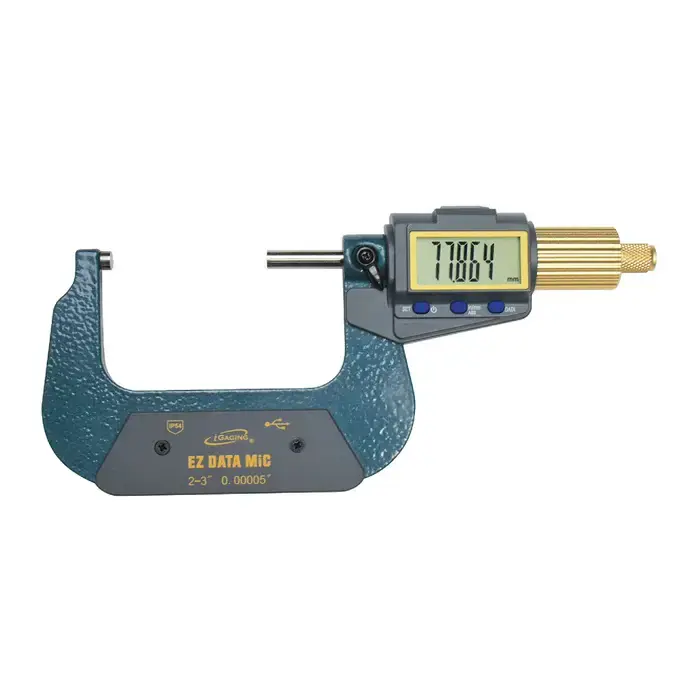 IGAGING 35-054-U03 2 - 3" (50 - 75mm) Range, .00005" (.001mm) Graduation Flat End Spindle Outside Micrometer Clearance