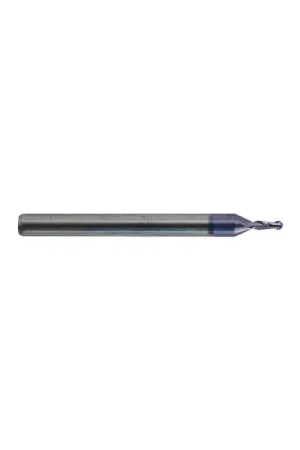 KEO 930 Solid Carbide End Mill, Ø.022 x .066, 2 Flute, Standard Length, Ballnose, AlTiN Coated Hassle-Free Returns