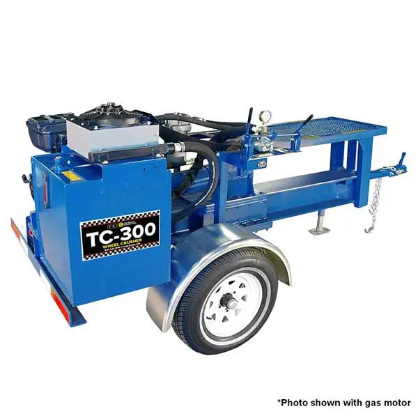 Free Returns TSI TC-300 GP Wheel Crusher (Gas Power) Salvage and Recycling Equipment